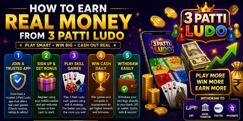 How to earn real money from 3 Patti Ludo in Pakistan — complete guide 2026