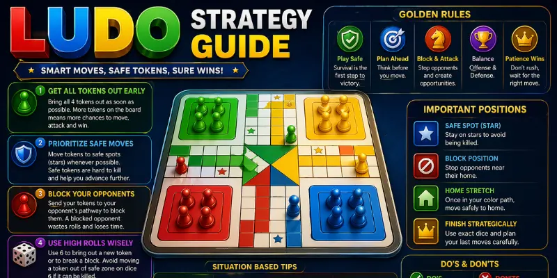 Ludo strategy guide — 8 winning tactics for real-money Ludo players on 3 Patti Ludo